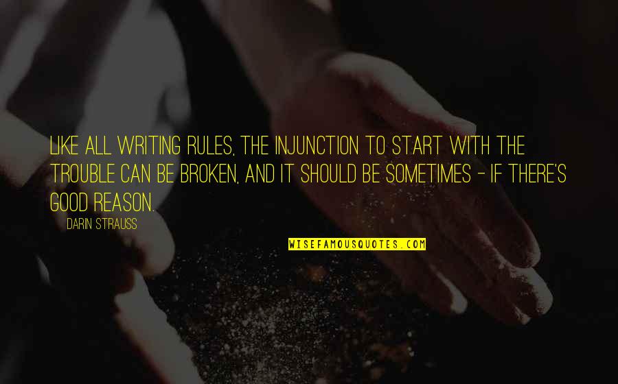 Uznanie Obywatelstwa Quotes By Darin Strauss: Like all writing rules, the injunction to start Uznanie Obywatelstwa Quotes By Darin Strauss: Like all writing rules, the injunction to start