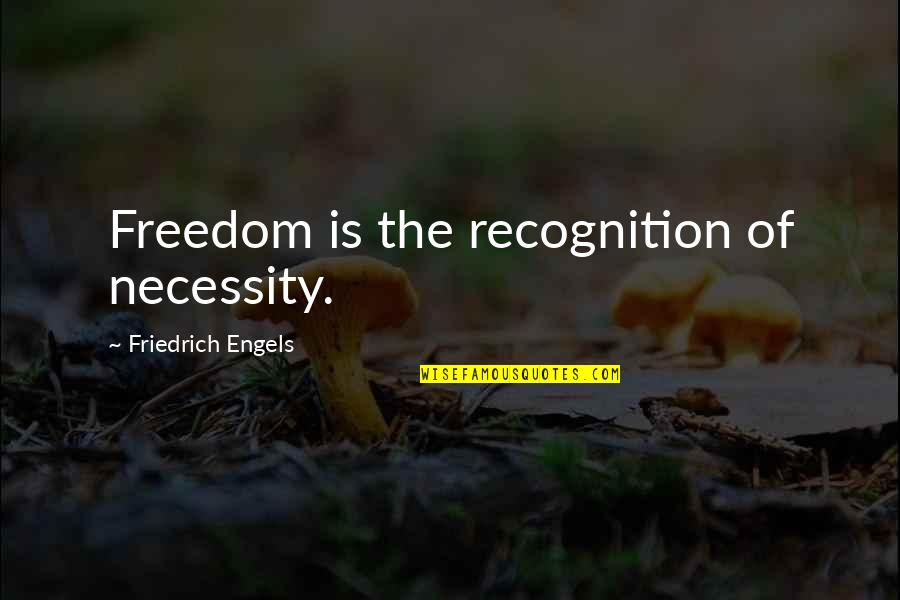 Uzoukwu San Quotes By Friedrich Engels: Freedom is the recognition of necessity.
