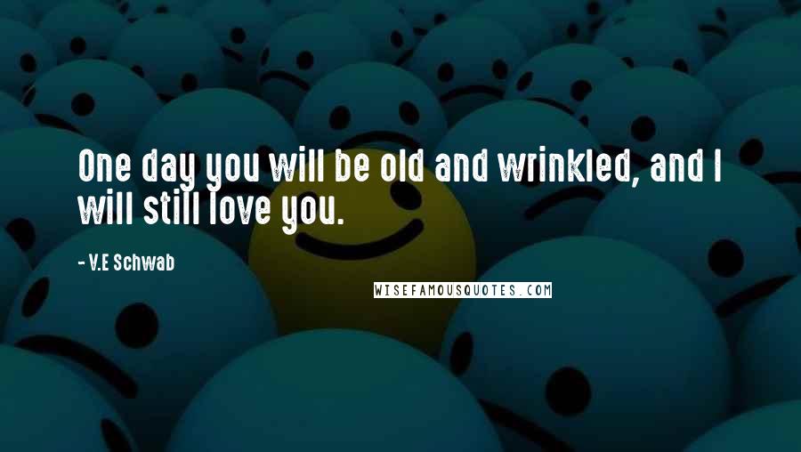 V.E Schwab quotes: One day you will be old and wrinkled, and I will still love you.