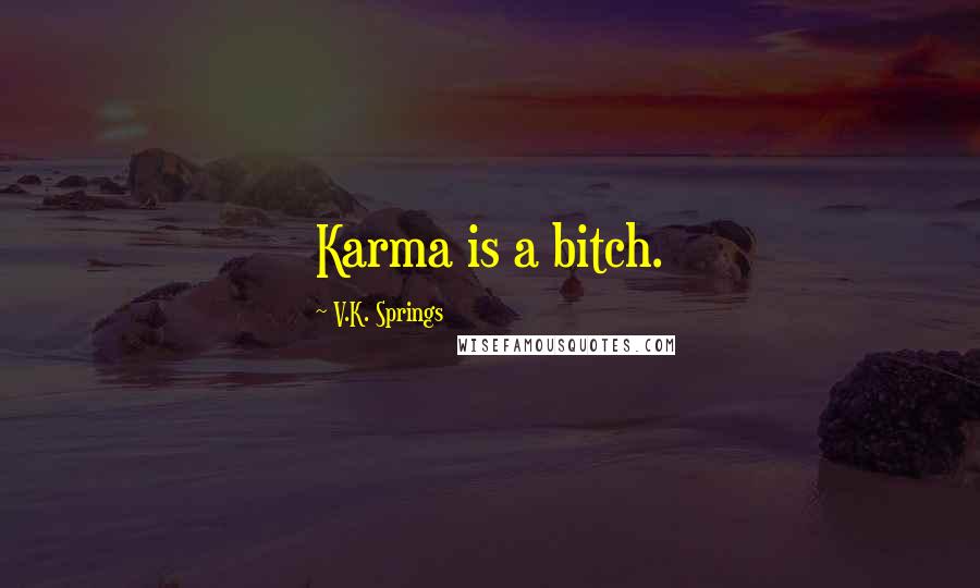 V.K. Springs quotes: Karma is a bitch.