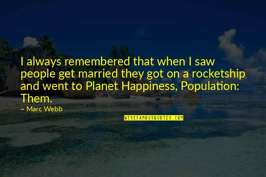 V Kuum F Lia Quotes By Marc Webb: I always remembered that when I saw people