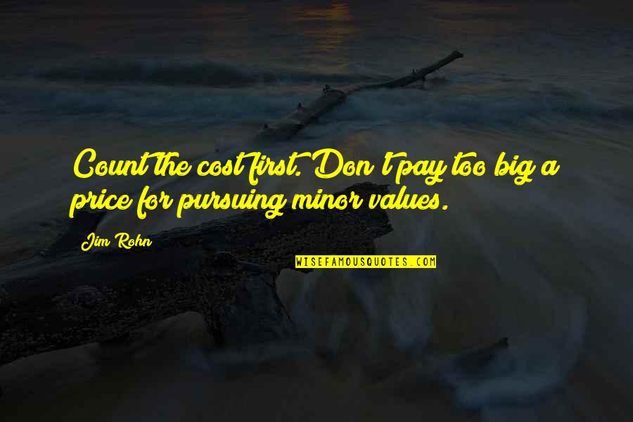 V S Khandekar Famous Quotes By Jim Rohn: Count the cost first. Don't pay too big