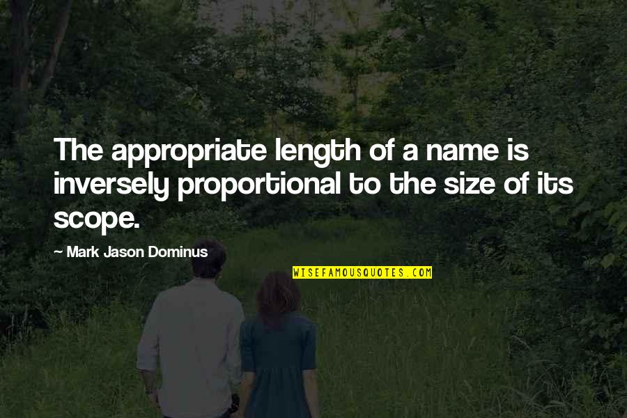V Tesz Jelent Se Quotes By Mark Jason Dominus: The appropriate length of a name is inversely V Tesz Jelent Se Quotes By Mark Jason Dominus: The appropriate length of a name is inversely