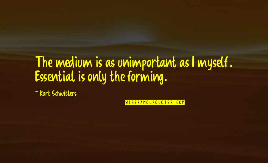 Vaalbara Designs Quotes By Kurt Schwitters: The medium is as unimportant as I myself.