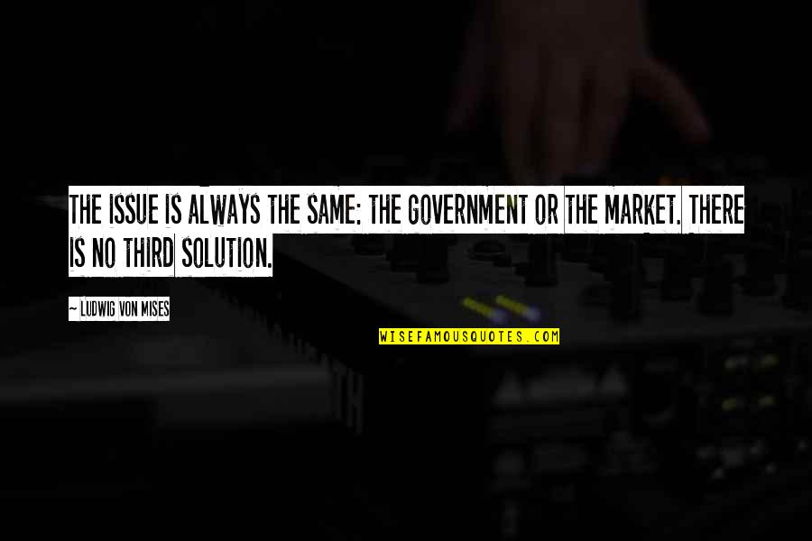 Vaboga Quotes By Ludwig Von Mises: The issue is always the same: the government