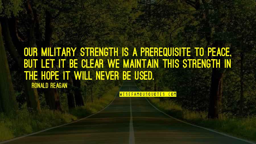 Vacation Is Over Back To Reality Quotes By Ronald Reagan: Our military strength is a prerequisite to peace, Vacation Is Over Back To Reality Quotes By Ronald Reagan: Our military strength is a prerequisite to peace,