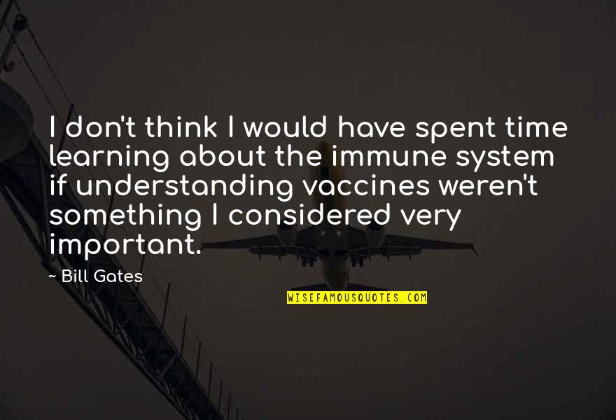 Vaccines Quotes By Bill Gates: I don't think I would have spent time