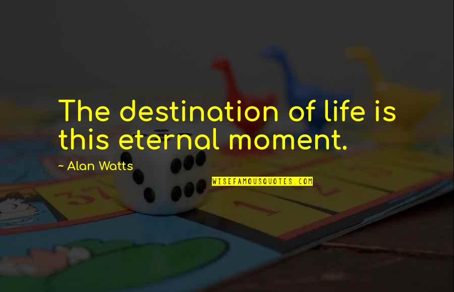 Vacillator Spawn Quotes By Alan Watts: The destination of life is this eternal moment.