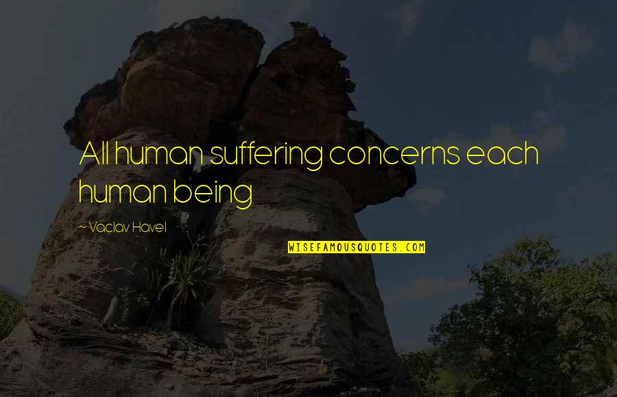 Vaclav Havel Quotes By Vaclav Havel: All human suffering concerns each human being