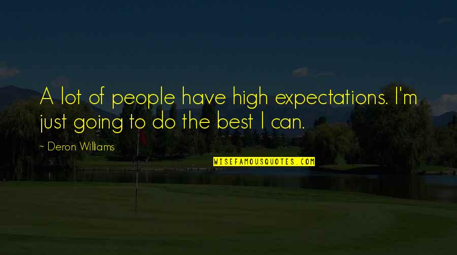 Vacuousness Pronunciation Quotes By Deron Williams: A lot of people have high expectations. I'm