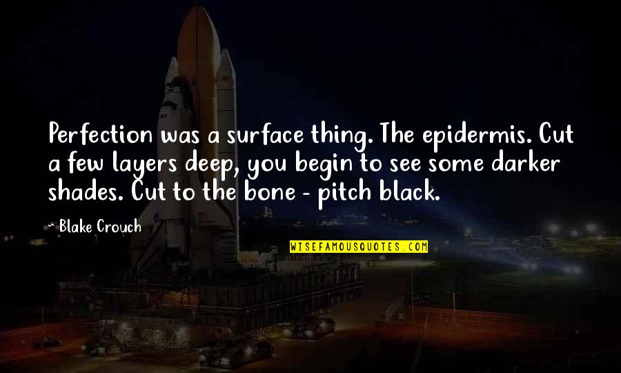 Vadinama Quotes By Blake Crouch: Perfection was a surface thing. The epidermis. Cut