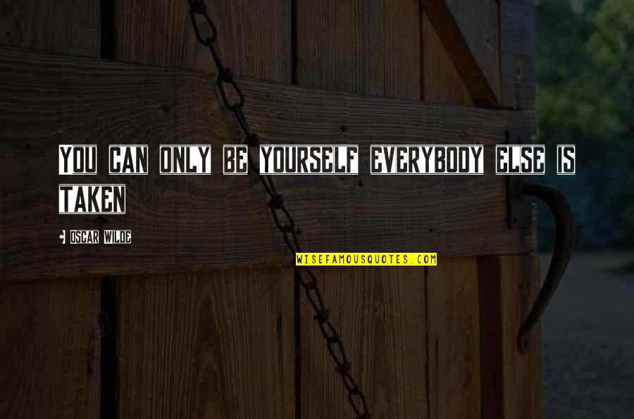 Vagabonding Quotes By Oscar Wilde: You can only be yourself everybody else is