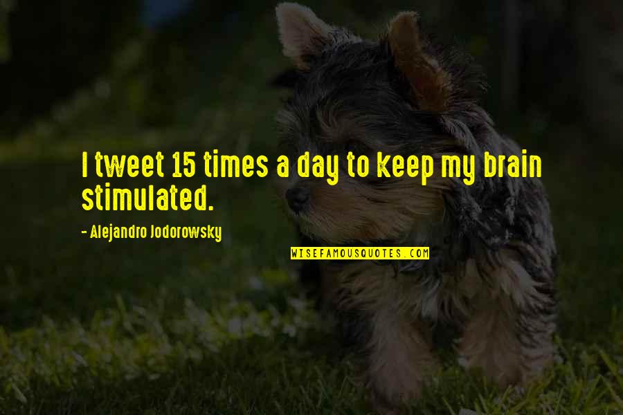 Vaida Quotes By Alejandro Jodorowsky: I tweet 15 times a day to keep