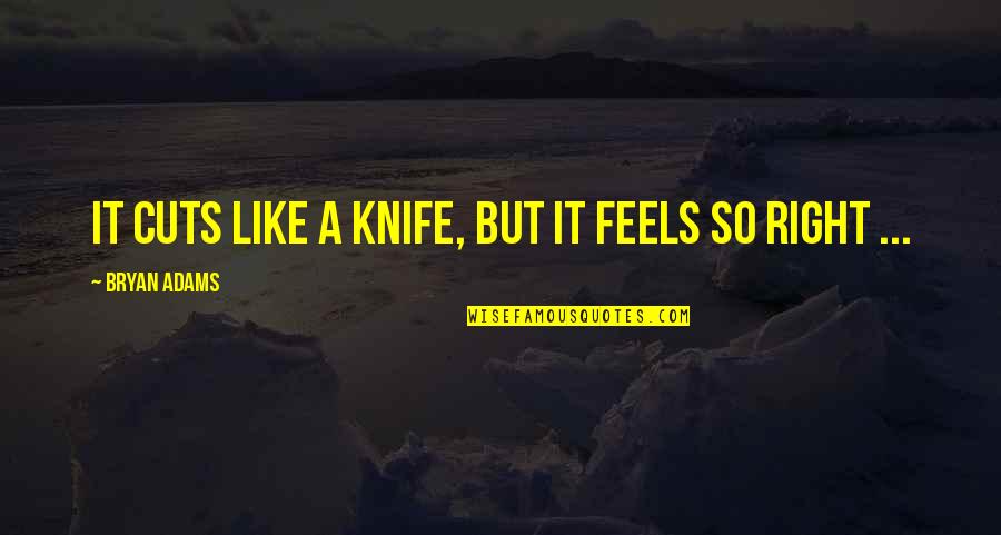 Vaikams Skaitymometai Quotes By Bryan Adams: It cuts like a knife, but it feels Vaikams Skaitymometai Quotes By Bryan Adams: It cuts like a knife, but it feels