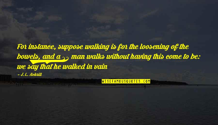 Vain Quotes By J.L. Ackrill: For instance, suppose walking is for the loosening