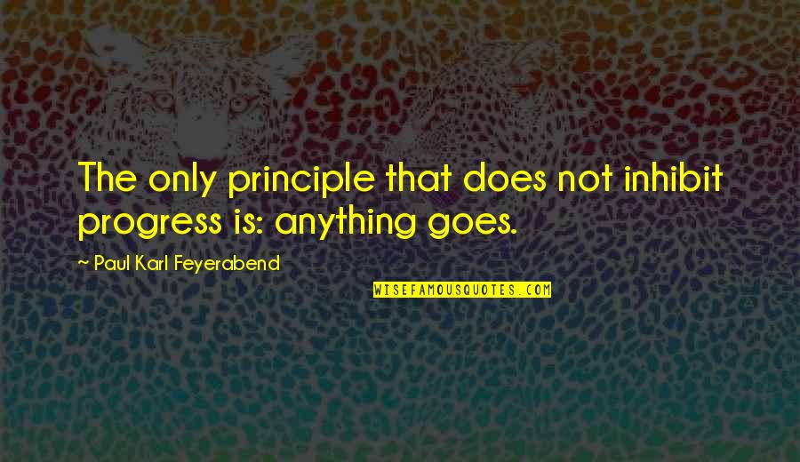 Vakara Pasacinas Quotes By Paul Karl Feyerabend: The only principle that does not inhibit progress