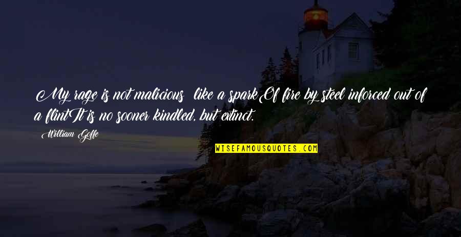 Valaczkai Quotes By William Goffe: My rage is not malicious; like a sparkOf