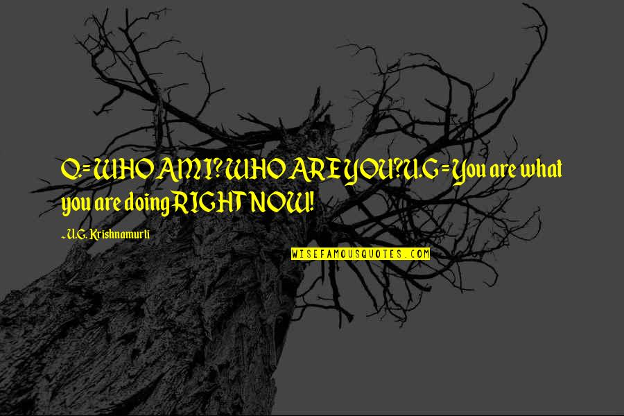 Valdada Pitbull Quotes By U.G. Krishnamurti: Q.= WHO AM I? WHO ARE YOU?U.G = Valdada Pitbull Quotes By U.G. Krishnamurti: Q.= WHO AM I? WHO ARE YOU?U.G =