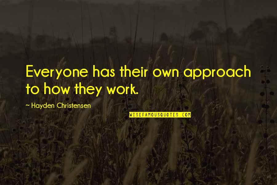 Valenciano Clinic At Playa Quotes By Hayden Christensen: Everyone has their own approach to how they