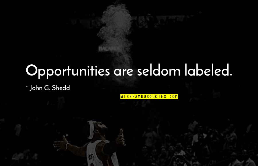 Valentines Day Sale Quotes By John G. Shedd: Opportunities are seldom labeled.