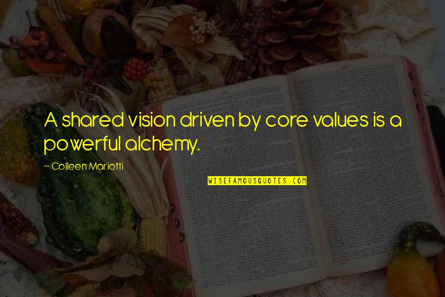 Valentinov Patreon Quotes By Colleen Mariotti: A shared vision driven by core values is Valentinov Patreon Quotes By Colleen Mariotti: A shared vision driven by core values is