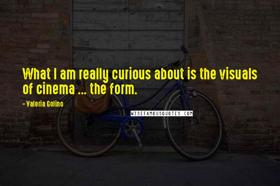 Valeria Golino quotes: What I am really curious about is the visuals of cinema ... the form.