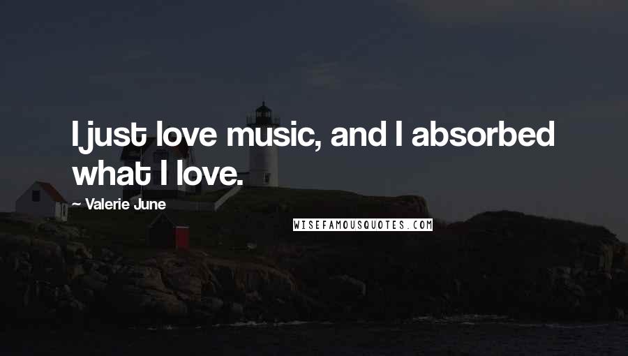 Valerie June quotes: I just love music, and I absorbed what I love.