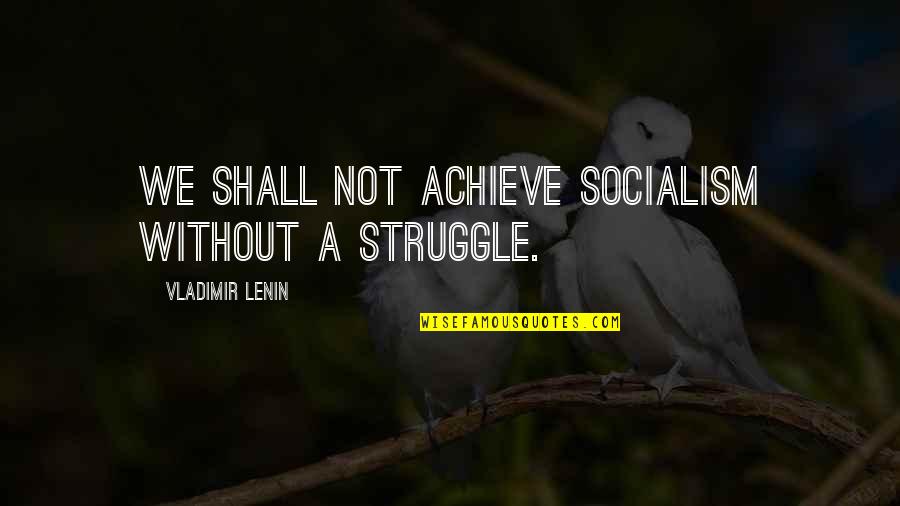 Valerie Pilate Quotes By Vladimir Lenin: We shall not achieve socialism without a struggle.
