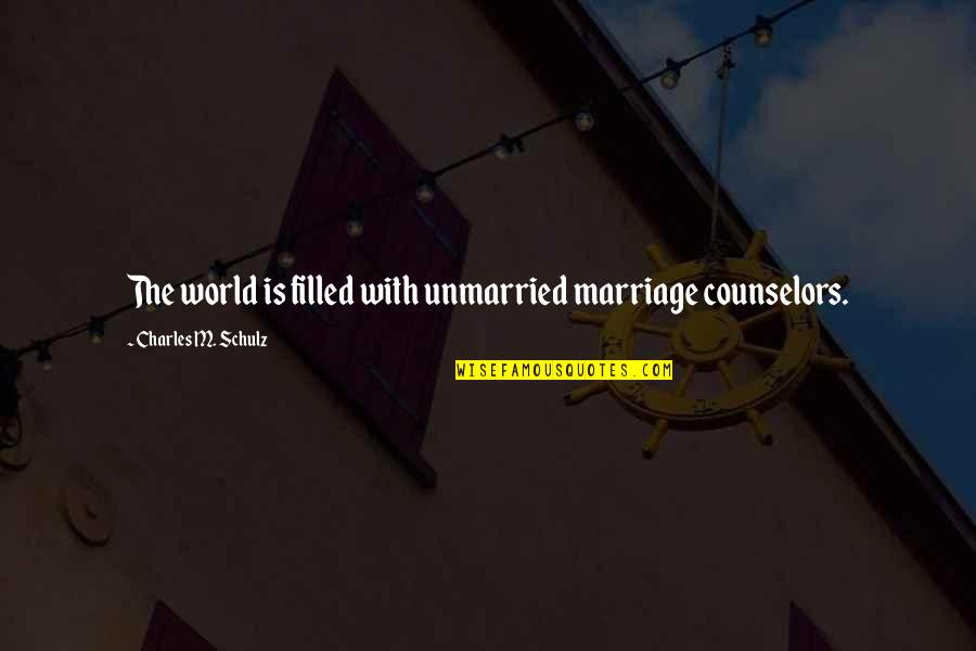 Valese Medication Quotes By Charles M. Schulz: The world is filled with unmarried marriage counselors. Valese Medication Quotes By Charles M. Schulz: The world is filled with unmarried marriage counselors.