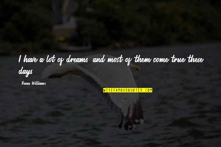 Valheim Dream Quotes By Venus Williams: I have a lot of dreams, and most Valheim Dream Quotes By Venus Williams: I have a lot of dreams, and most