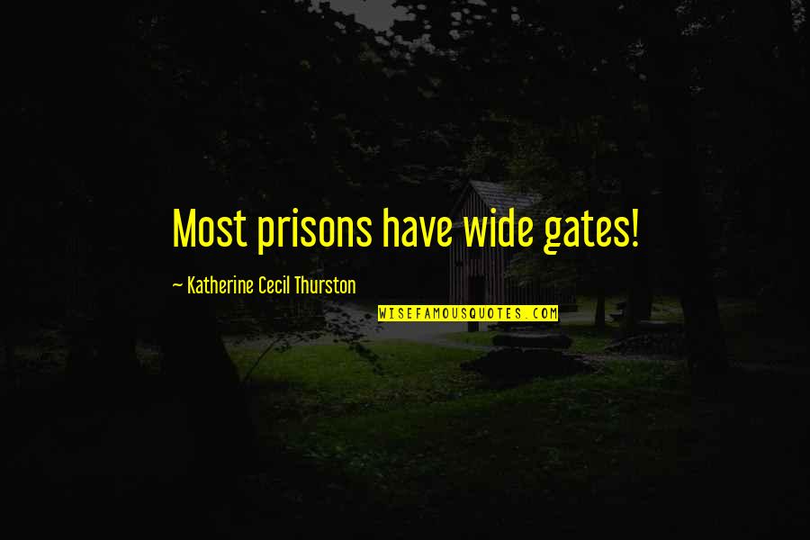 Valid Dreams Quotes By Katherine Cecil Thurston: Most prisons have wide gates!