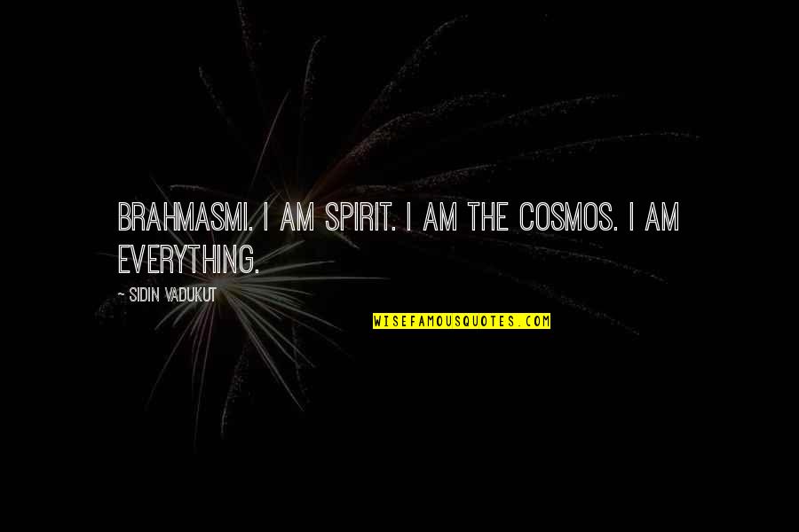 Valide Quotes By Sidin Vadukut: brahmasmi. I am spirit. I am the cosmos.