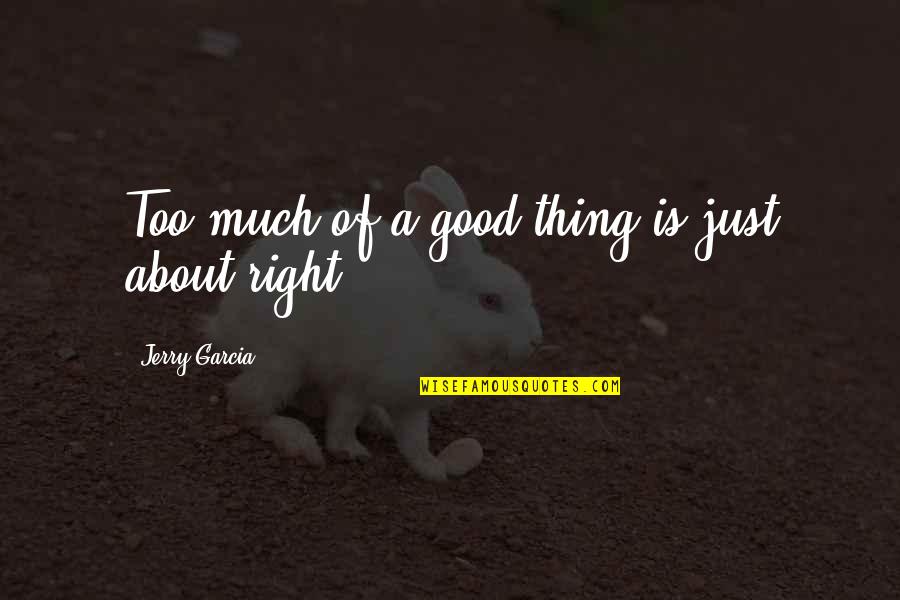 Valio La Pena Quotes By Jerry Garcia: Too much of a good thing is just Valio La Pena Quotes By Jerry Garcia: Too much of a good thing is just