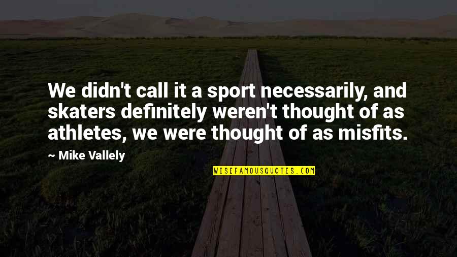 Vallely Quotes By Mike Vallely: We didn't call it a sport necessarily, and