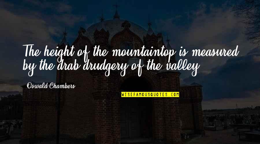 Valleys Best Quotes By Oswald Chambers: The height of the mountaintop is measured by