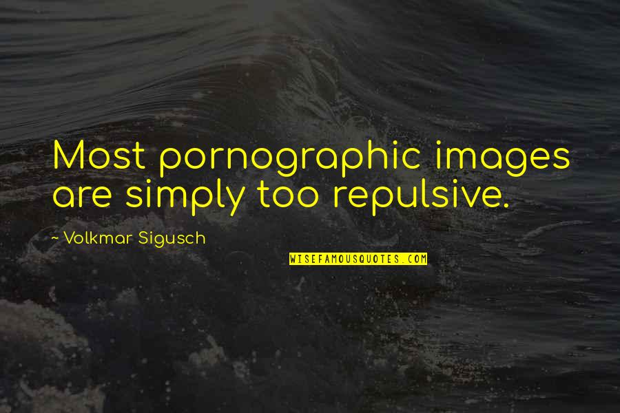 Valuable Life Lesson Quotes By Volkmar Sigusch: Most pornographic images are simply too repulsive. Valuable Life Lesson Quotes By Volkmar Sigusch: Most pornographic images are simply too repulsive.
