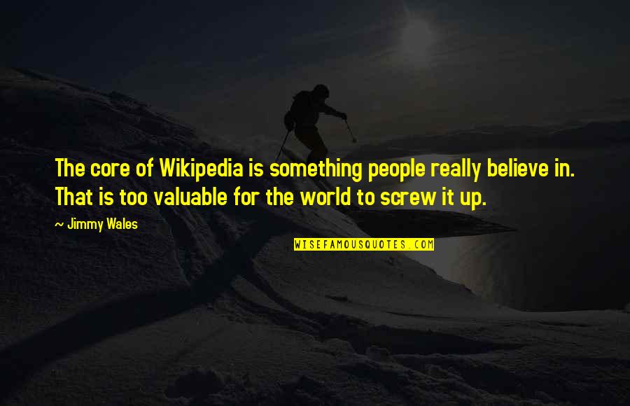 Valuable People Quotes By Jimmy Wales: The core of Wikipedia is something people really