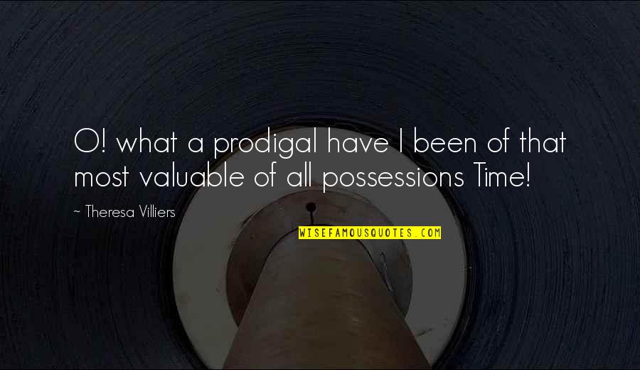 Valuable Possession Quotes By Theresa Villiers: O! what a prodigal have I been of