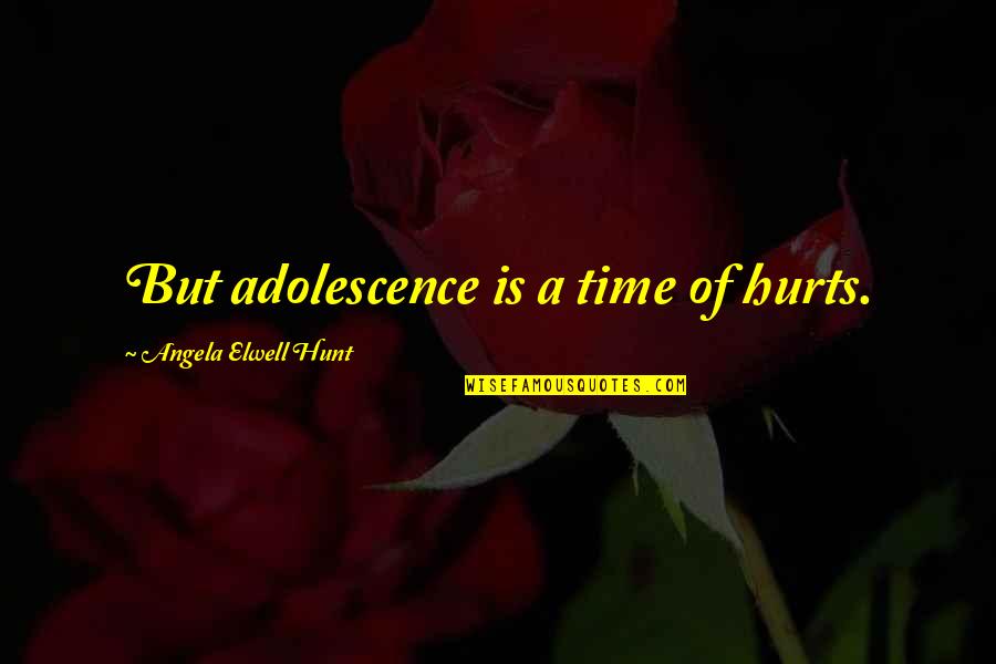 Valuableexperiences Quotes By Angela Elwell Hunt: But adolescence is a time of hurts.