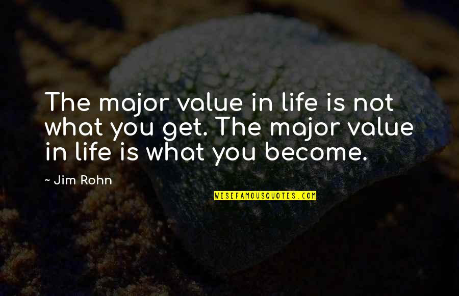 Value Life Quotes By Jim Rohn: The major value in life is not what