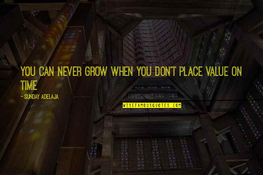 Value Of Time And Money Quotes By Sunday Adelaja: You can never grow when you don't place