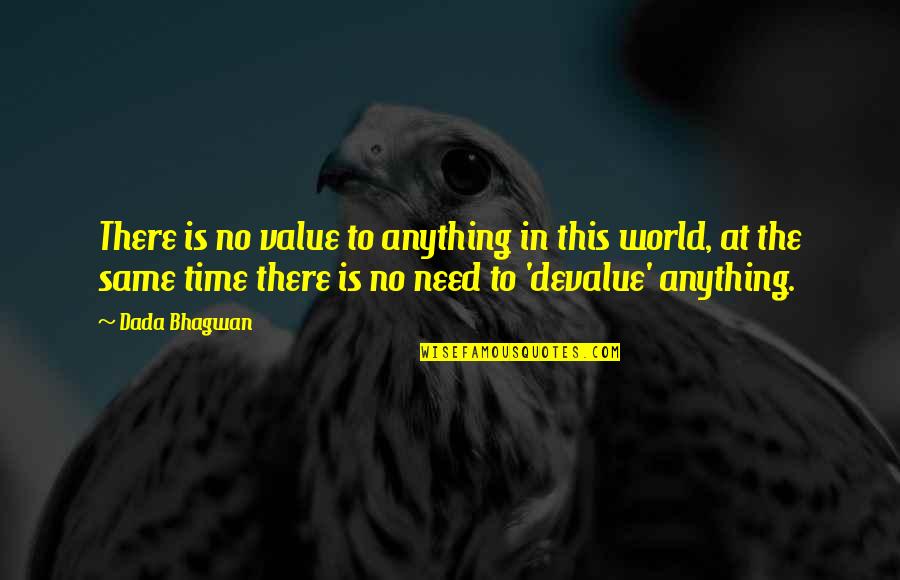 Value Quotes By Dada Bhagwan: There is no value to anything in this