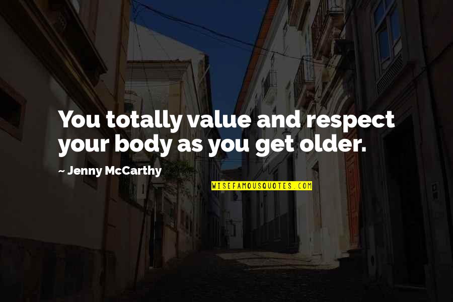 Value Your Body Quotes By Jenny McCarthy: You totally value and respect your body as