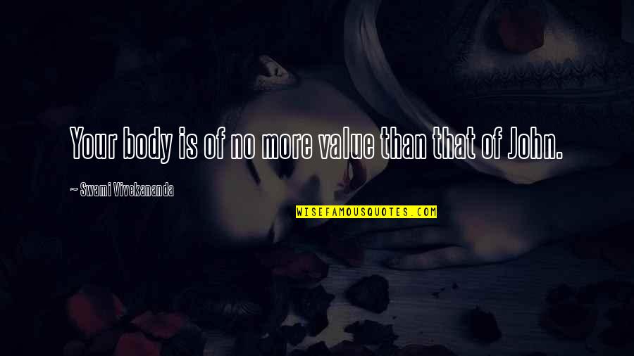 Value Your Body Quotes By Swami Vivekananda: Your body is of no more value than