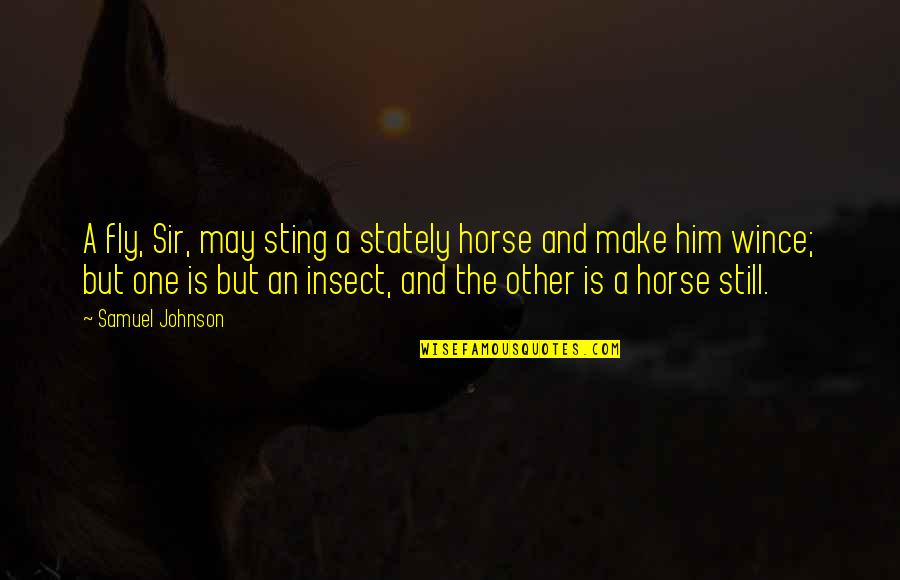Valued Person Quotes By Samuel Johnson: A fly, Sir, may sting a stately horse