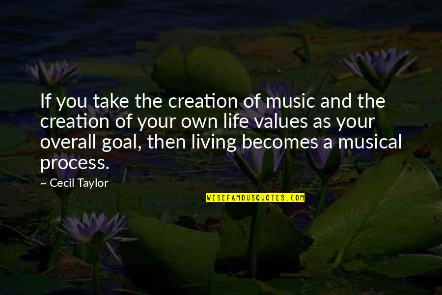 Values And Life Quotes By Cecil Taylor: If you take the creation of music and