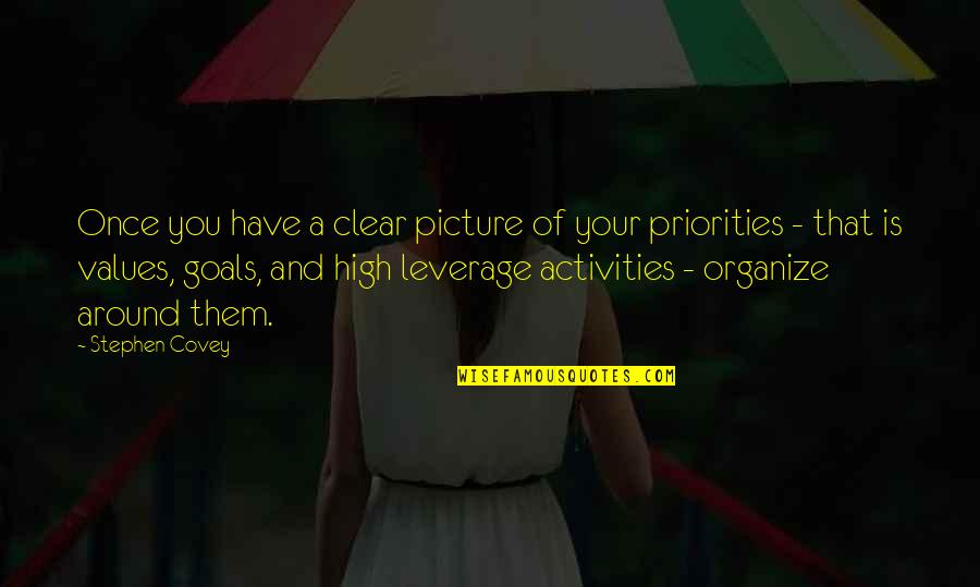 Values And Priorities Quotes By Stephen Covey: Once you have a clear picture of your