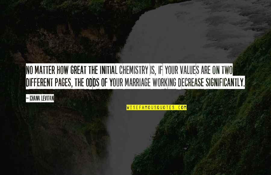 Values And Relationships Quotes By Chana Levitan: No matter how great the initial chemistry is,
