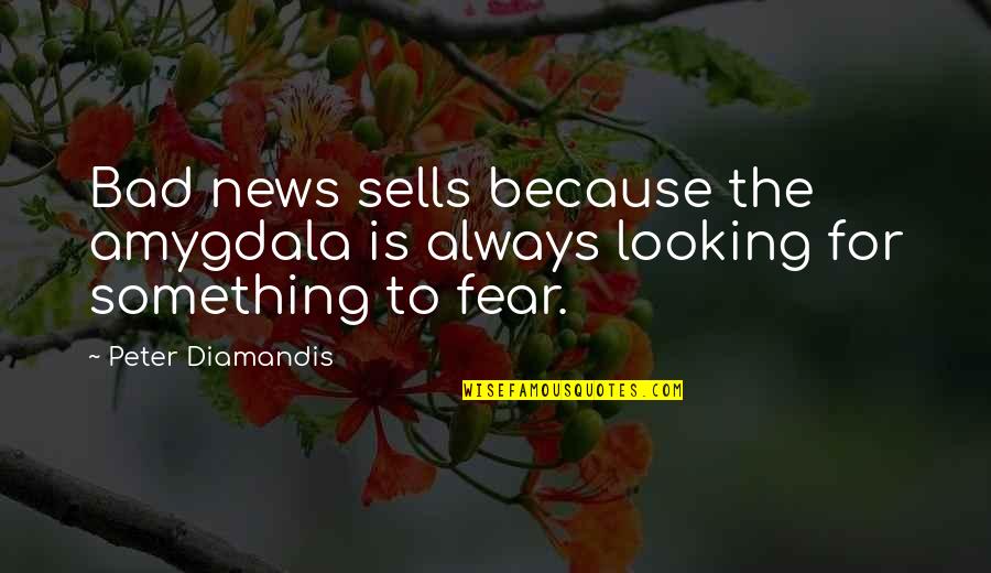 Valuing Someone Quotes By Peter Diamandis: Bad news sells because the amygdala is always