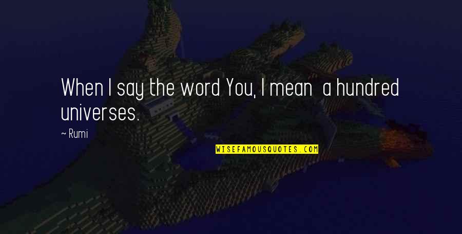 Valujet Quotes By Rumi: When I say the word You, I mean